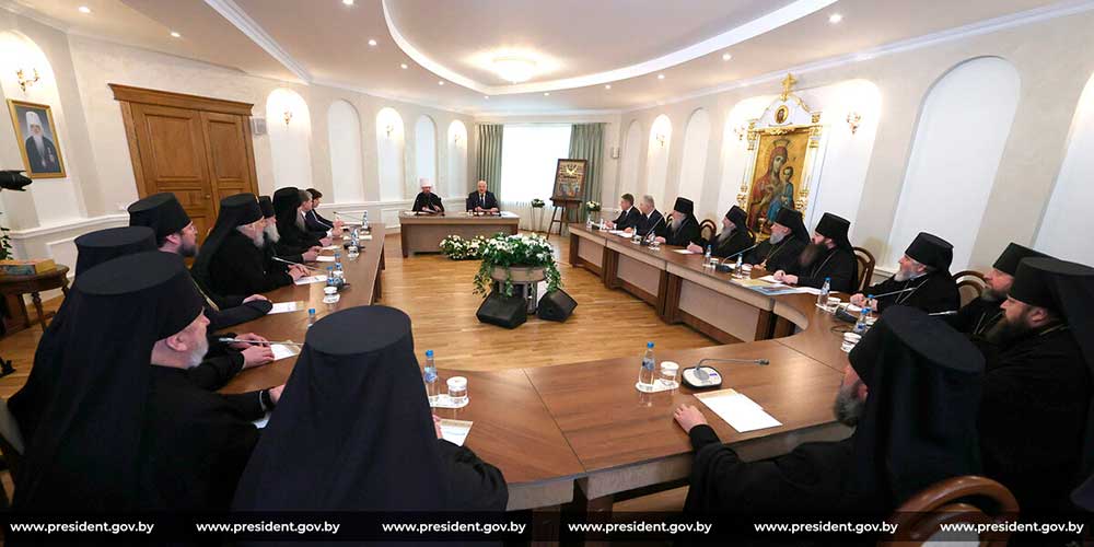 Епископ Серафим принял участие во встрече Президента Республики Беларусь Александра Лукашенко с членами Синода Белорусской Православной Церкви