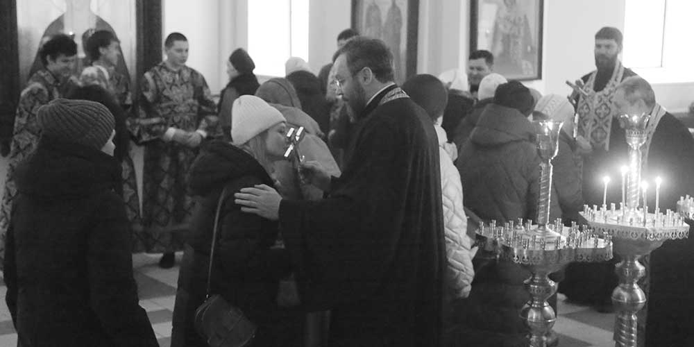 Вечерня с чином прощения в Никольском кафедральном соборе г. Бобруйска